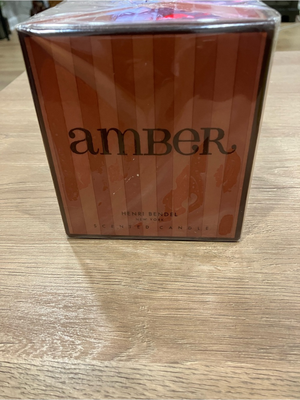 henri bendel Amber Scented Candle - Burnt Orange Stripe Packaging